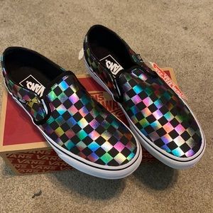 Never worn Brand New! Multi color Iridescent Vans